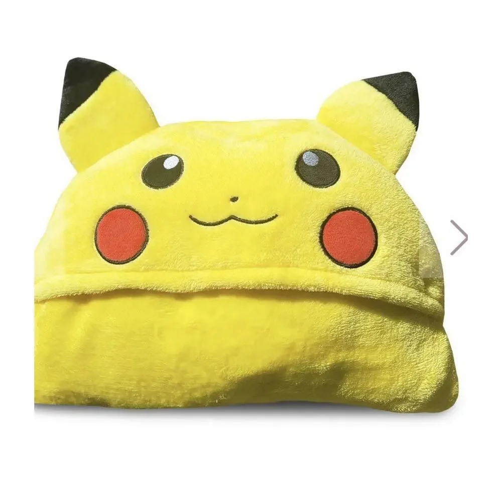 Pokémon Pikachu Kids Hooded Blanket Yellow 48”x33”
